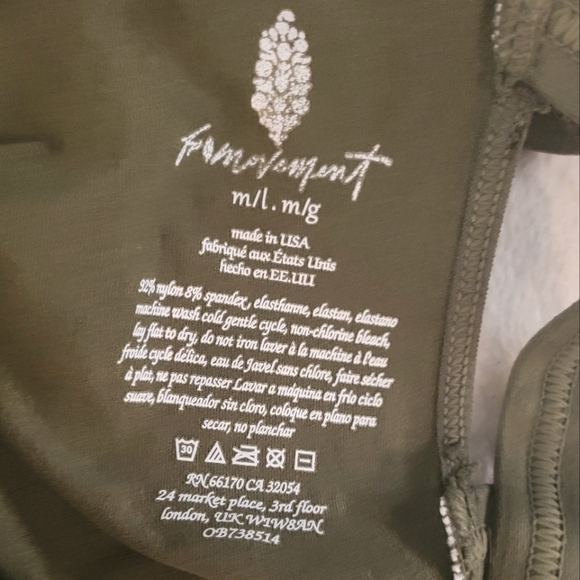 Free People FP Movement Good Karma Free Throw Tank Onesie Leotard Dark Olive - Picture 4 of 7